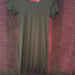 Chic Black Ribbed Mini Dress